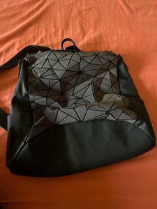 Geometric Holographic Backpack With Pouch