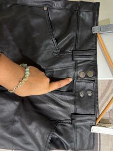 Black Faux Leather Pants
