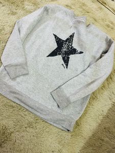 Grey Star Print Sweatshirt