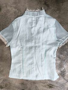 Light Blue Embroidered Top