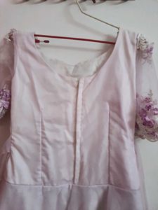 Stunning Lilac Embroidered Gown