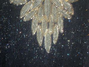Blue and White Iridescent Sequence Beaded Top