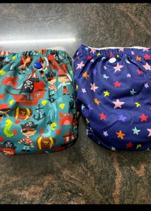 Cute Reusable Cloth Diapers (2 Pack)