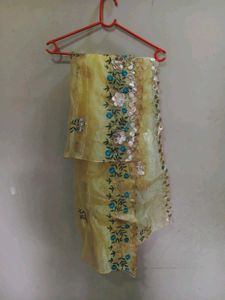 Yellow Embroidered Kurta Set with Dupatta