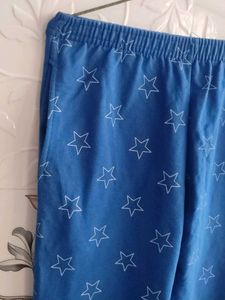 Women Printed Blue Track Pants