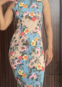 Floral Bodycon Midi Dress
