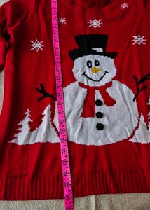 red winter sweater
