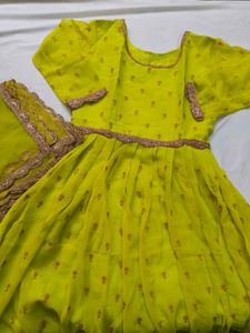 Stunning Lime Green Anarkali Gown