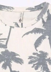 Palm Tree Print Crop Top