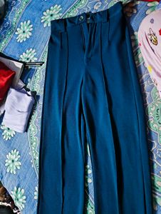 Blue Straight Leg Trousers
