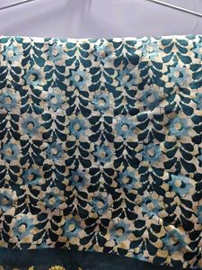 Beautiful Floral Print Sareewith collar neck blous
