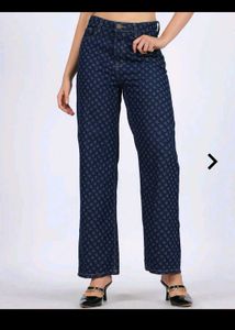 Chic Patterned Wide-Leg Jeans