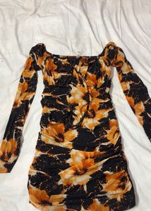 Floral Print Long Sleeve Dress best offer