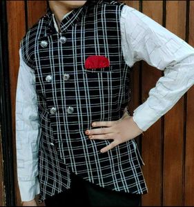 Checked Formal Waistcoat and shirt set