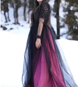 Pink Black Heavy Gown