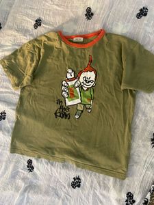 Olive Green Graphic baby tee xs-s