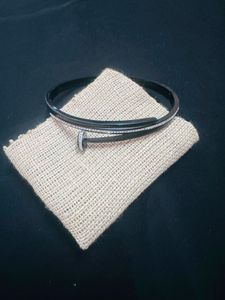 Chic Black Nail Bracelet with Rhinestones