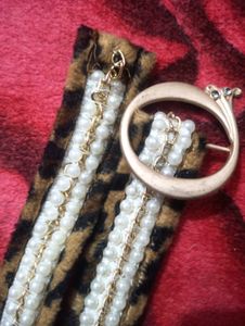 Leopard Print Pearl Embellished Belt