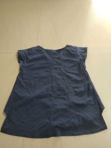 Stylish Navy Blue Kurta with Applique