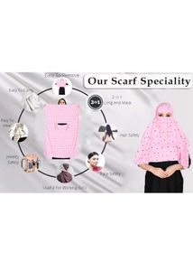 Pink Print Head Scarf