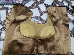 Golden Readymade Saree Blouse