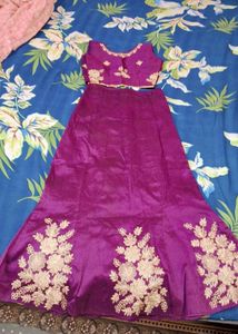 Elegant Purple Embroidered Lehenga Choli Set for k