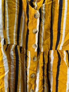 Sleeveless striped yellow dress