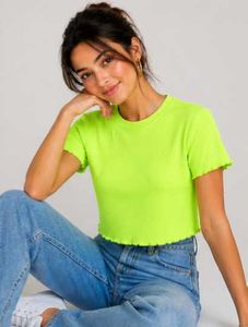 Neon Green Trim Crop Top