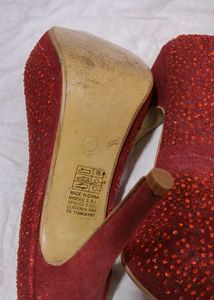 Red Sparkle High Heels | Size 39 |
