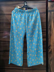 Light Blue Floral Palazzo Pants