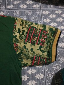 Men's Green Printed Kurta