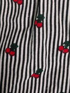 Striped floral print button-up shirt