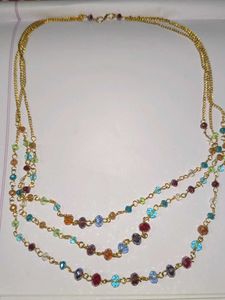 Multi-Layered Beaded Gold Necklace
