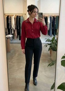 Dark Red party-wear shirt