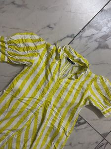 yellow striped short dress