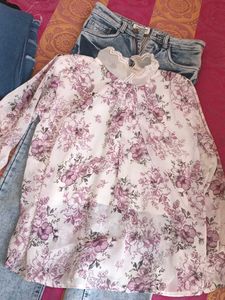 Stylish Acid Wash Wide Leg Jeans
