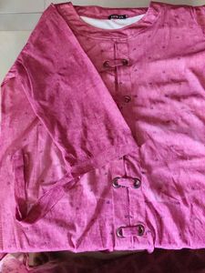 Purple Tunic Ck Print Withfront Buckle &amp; Sleevetie