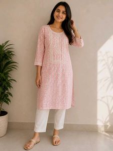 Pretty Pink Floral  Kurta