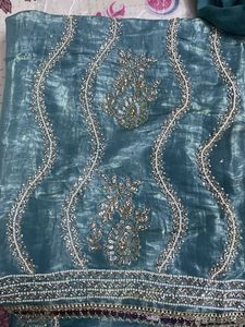 Embellished Teal kurta set