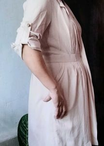 Knee Length Nude Classy Dress