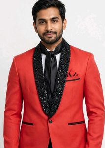 Blazer In Red Colour Party Wear