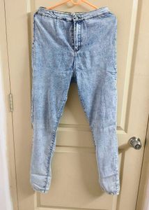 Acid Wash High-Waisted Jeans