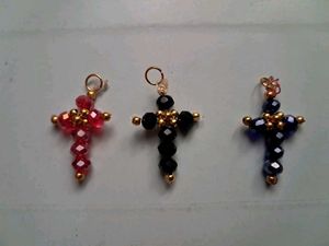 Beaded Cross Pendants Set , keychain