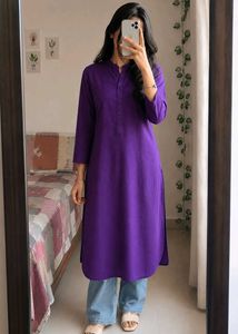 Vibrant Purple Cotton Kurta