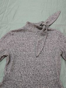 ZARA Grey Knit Midi Dress