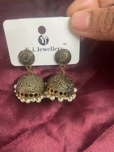 Silver And Gold Finish Jhumki