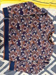 Paisley Print Long Sleeve woollen top