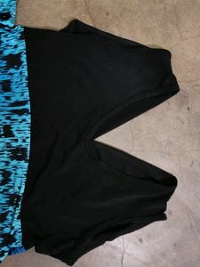 Black And Multi Blue Colour Sexy Dress With V Neck