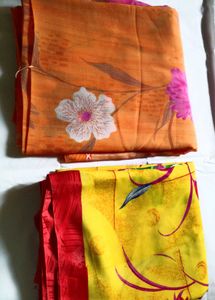 Vibrant Floral Print Sarees combo