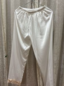 Light Blue Satin Nightgown with Lace Trim